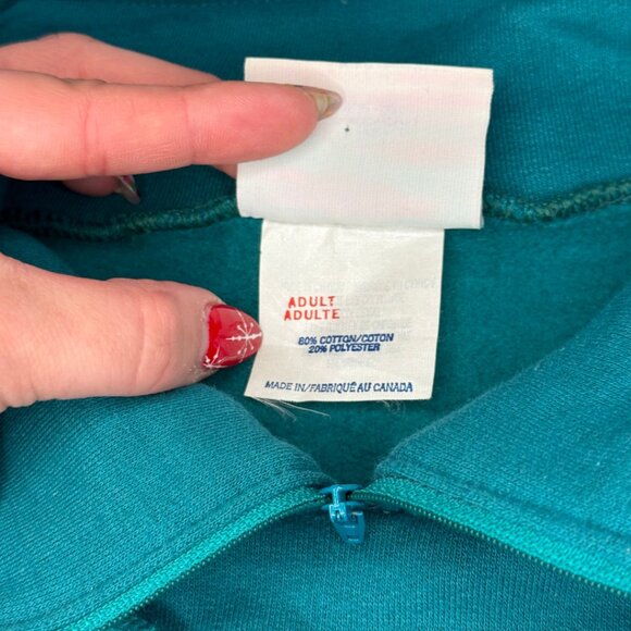 Vintage Banff Canada Sweatshirt Embroidered Ruched Mock Neck Super Shirt Large - Picture 5 of 12